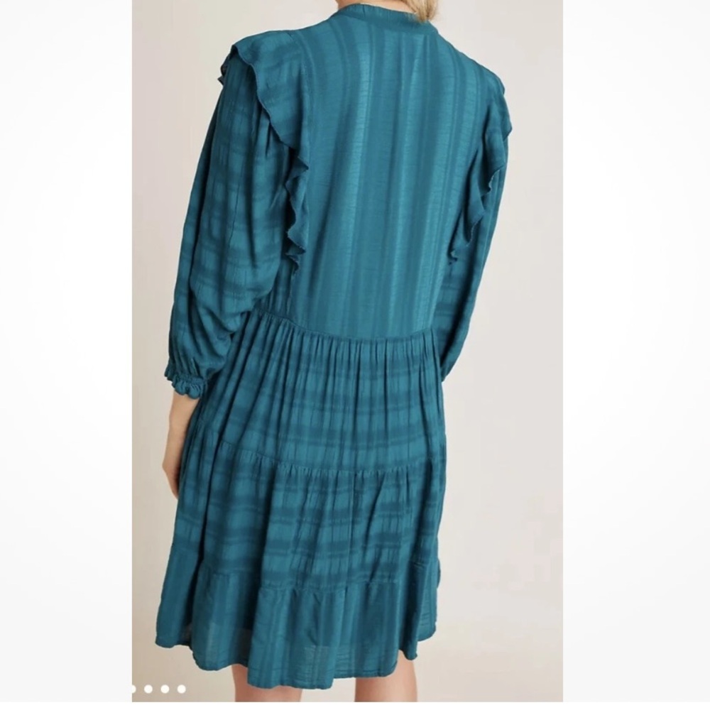 Anthropologie Amadi Rossi embossed ruffle shift dress - Picture 4 of 11